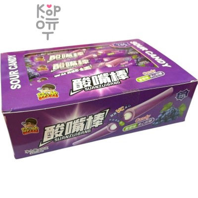Жевательная конфета тянучка Suan Foods Yogurt Кислая помадка с витамином С, со вкусом и соком Винограда