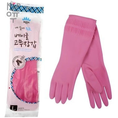 HOME MJ - Перчатки из натурального латекса полноразмерные, с резинкой, удлинённые, 1 пара. — Корейские товары для всей семьи(КорОпт)