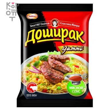 Доширак Yammi - Лапша быстрого приготовления со вкусом говядины 80гр.*44шт.  &mdash; Корейские товары для всей семьи(КорОпт)