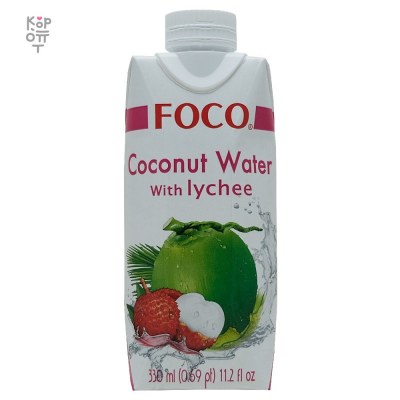 FOCO — Кокосовая вода с соком личи, 330 мл