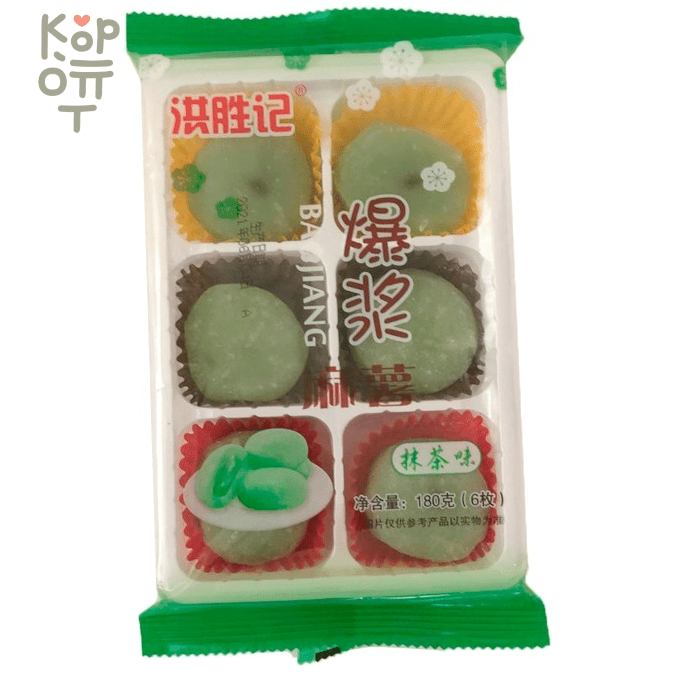 Моти со вкусом матчи Hong Shengji Jixiang Mochi, 180гр.   фото 1 &mdash; Корейские товары для всей семьи(КорОпт)
