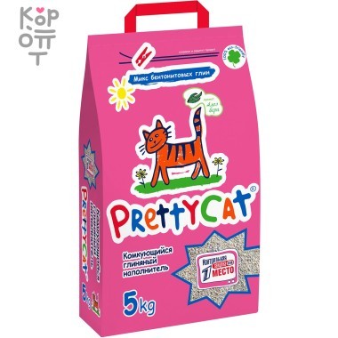 PrettyCat Наполнитель комкующийся для кошачьих туалетов &quot;Euro Mix&quot; с ароматом Алоэ 5кг.  — Корейские товары для всей семьи(КорОпт)