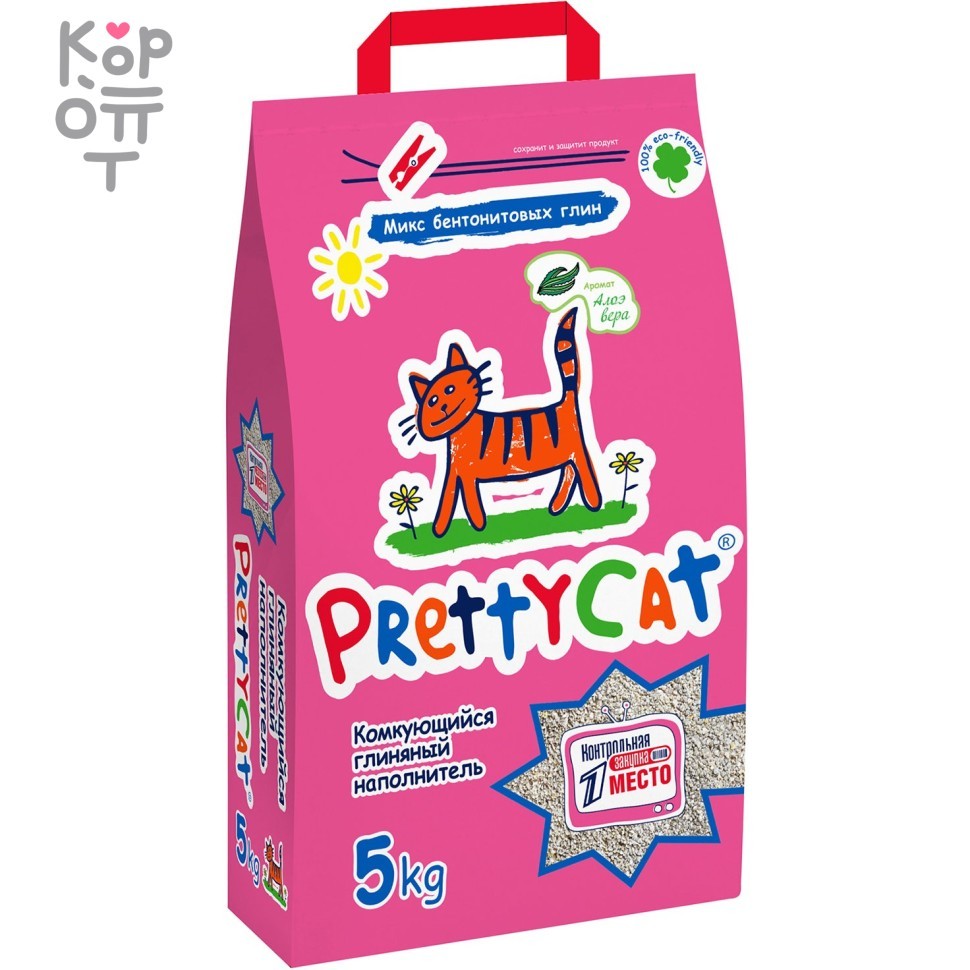 PrettyCat Наполнитель комкующийся для кошачьих туалетов "Euro Mix" с ароматом Алоэ 5кг. 