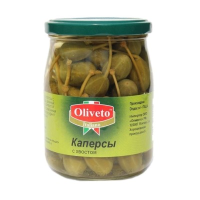 Каперсы с веткой в уксусе Oliveto в стеклянной бутылке 550 гр