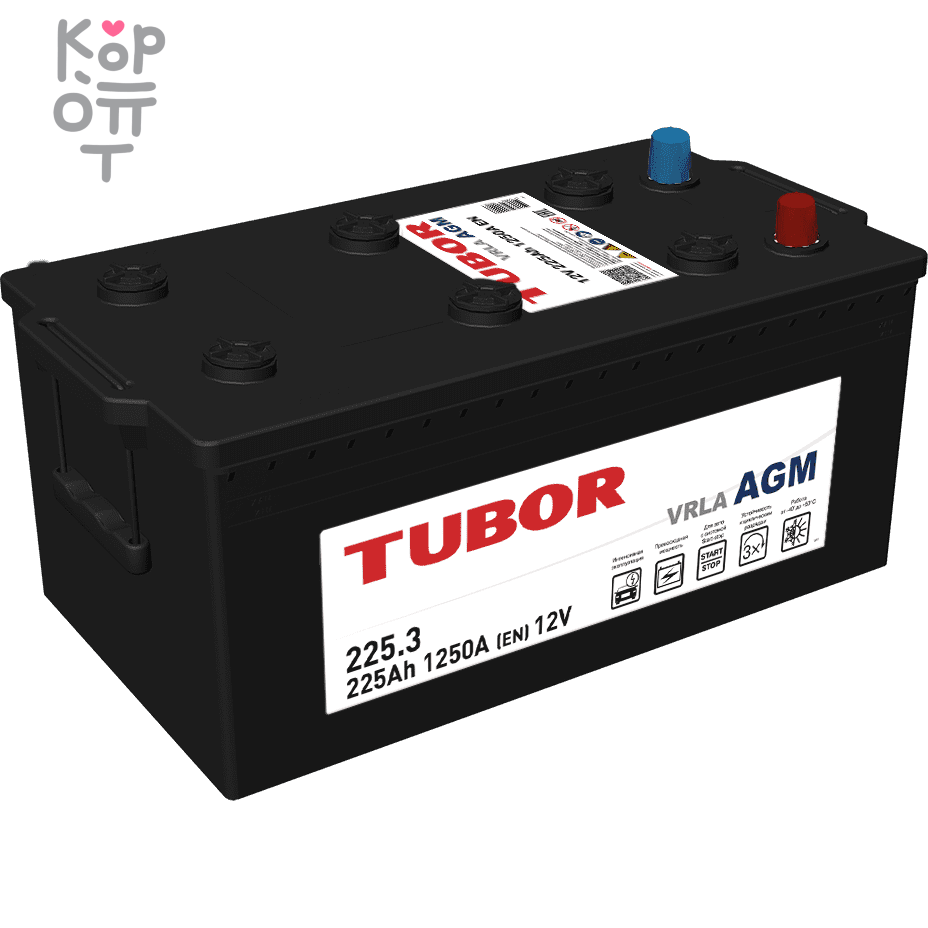 Аккумулятор TUBOR AGM 6СТ-225.3 VRLA, 225A, C type, ( L )