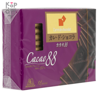 Шоколад Carre de Chocolat &quot;Какао 88&quot; 18шт, Morinaga, 86гр. — Корейские товары для всей семьи(КорОпт)