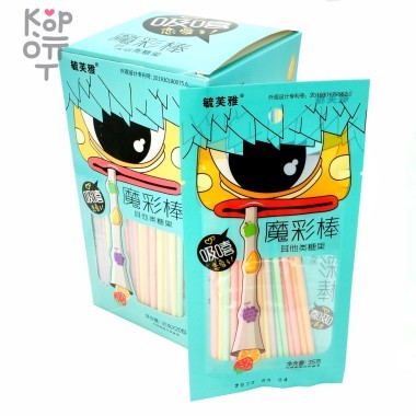 Конфеты Magic Color Stick Candy &quot;Утиные истории&quot; Йогуртовые трубочки с фруктовым вкусом, зеленая упаковка — Корейские товары для всей семьи(КорОпт)
