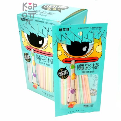 Конфеты Magic Color Stick Candy "Утиные истории" Йогуртовые трубочки с фруктовым вкусом, зеленая упаковка
