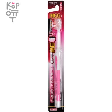 EBISU Зубная щетка с комбинированным W-образным срезом ворса и прорезиненной ручкой. Средней жёсткости — Корейские товары для всей семьи(КорОпт)