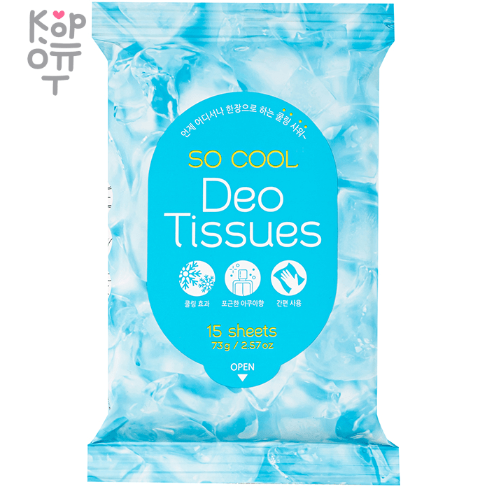 Prreti So Cool Deo Tissues - Салфетки дезодорирующие с охлаждающим эффектом 15шт., купить с доставкой на дом фото 1 — Корейские товары для всей семьи(КорОпт)