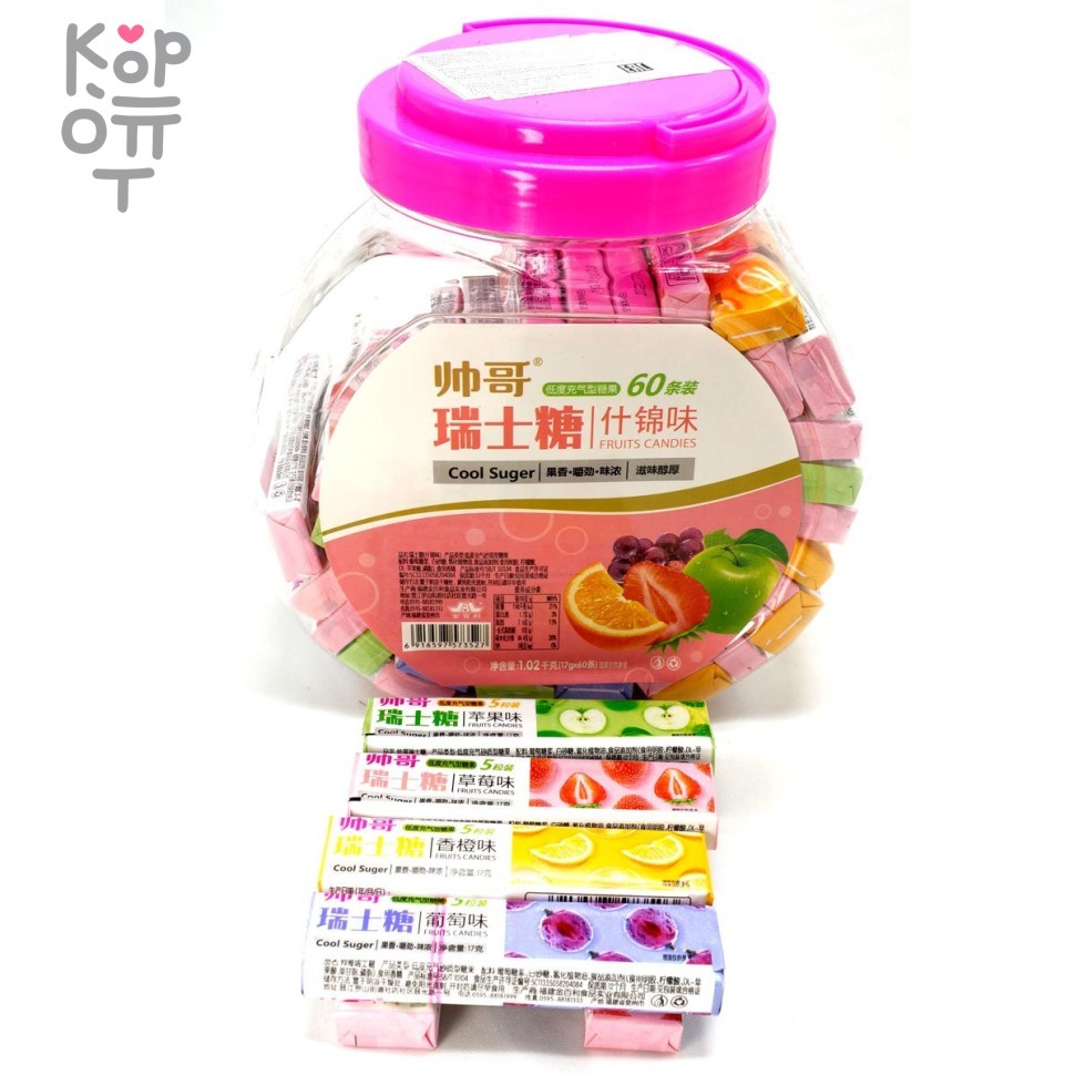Жевательные конфеты Fruit Candies Cool Suger Спелые фрукты по цене 25 ...
