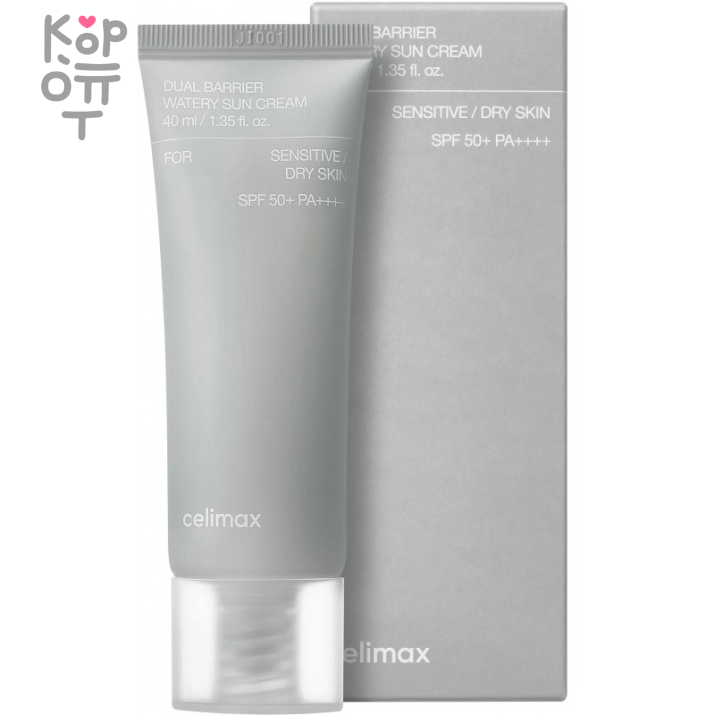 Celimax Dual Barrier Watery Sun Cream SPF50+PA++++ - Солнцезащитный крем с комплексом Церамидов 40мл., купить с доставкой на дом Солнцезащитный крем с комплексом церамидов Celimax Dual Barrier Watery Sun Cream SPF50+PA++++ на основе минеральных фильтров мягко воздействует на кожу, не провоцирует появление раздражений. 