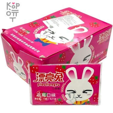 Жевательная резинка Piaoliangfu - Зайка зазнайка, со вкусом Клубники — Корейские товары для всей семьи(КорОпт)