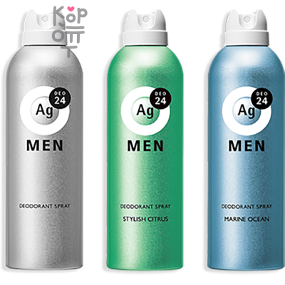 SHISEIDO Ag DEO24 - Мужской спрей дезодорант-антиперспирант с ионами серебра, 180гр.