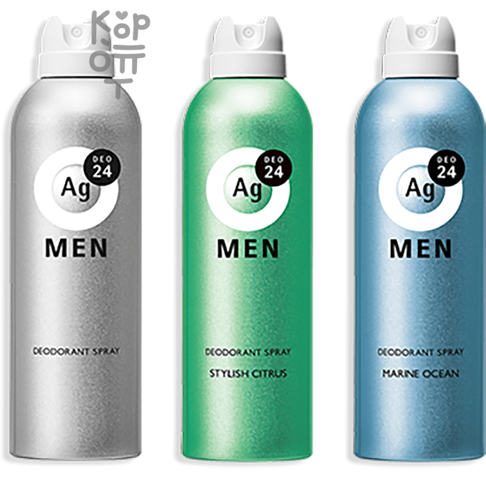 SHISEIDO Ag DEO24 - Мужской спрей дезодорант-антиперспирант с ионами серебра, 180гр.
