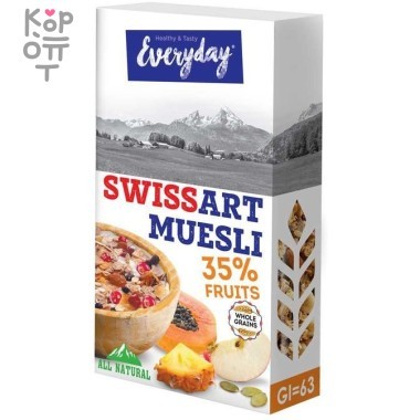 Мюсли Swiss art muesli с фруктами, картон, Everyday, 300г — Корейские товары для всей семьи(КорОпт)