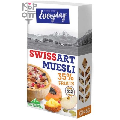 Everyday Swiss Art Muesli Мюсли с фруктами, картон, 300 г