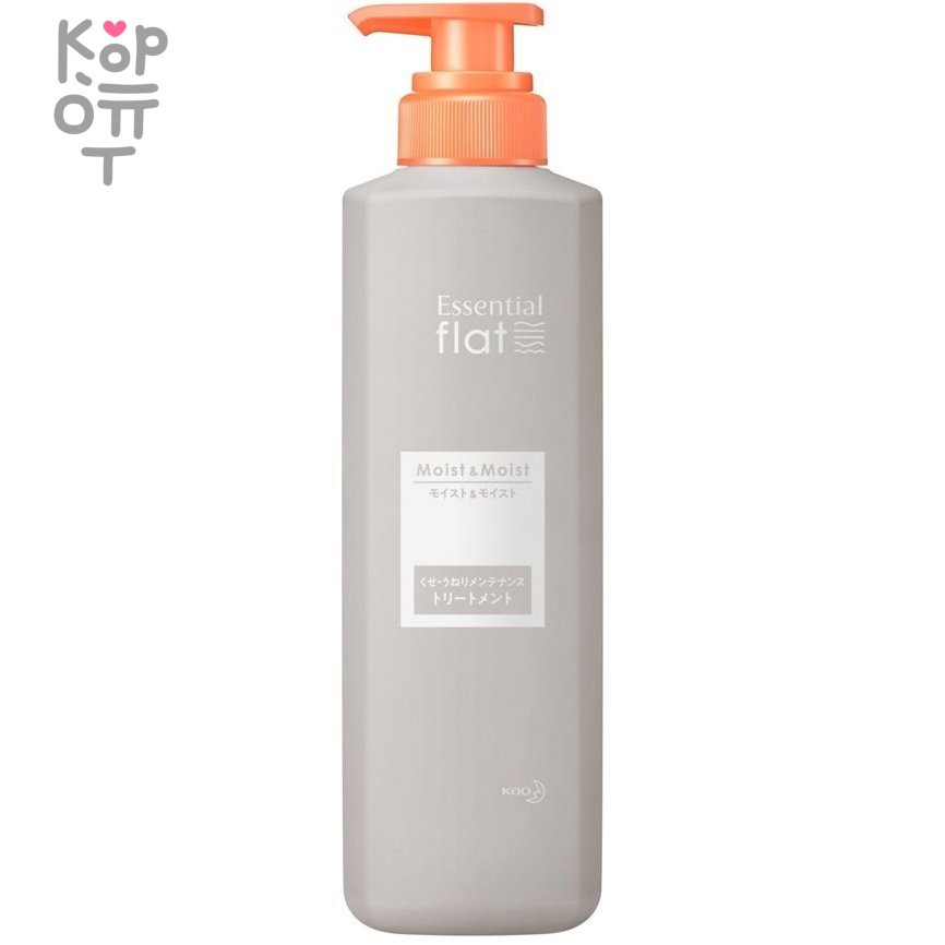 KAO Essential Flat Moist & Moist Treatment - Кондиционер для придания гладкости сухим и повреждённым кучерявым волосам "Максимальное увлажнение"  фото 1 &mdash; Корейские товары для всей семьи(КорОпт)