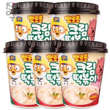 PORORO TTEOKBOKKI Cream - Рисовые клецки Пороро Ттеокбокки с кремовым вкусом 115гр., 32шт. в коробке &mdash; Корейские товары для всей семьи(КорОпт)