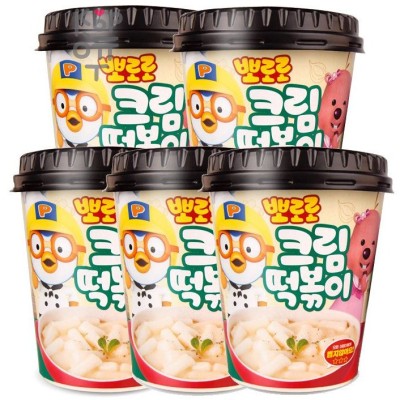PORORO TTEOKBOKKI Cream - Рисовые клецки Пороро Ттеокбокки с кремовым вкусом 115гр., 32шт. в коробке