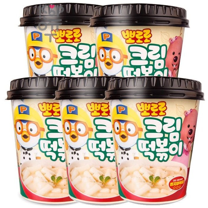 PORORO TTEOKBOKKI Cream - Рисовые клецки Пороро Ттеокбокки с кремовым вкусом 115гр., 32шт. в коробке