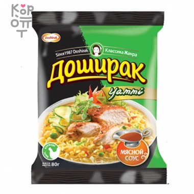 Доширак Yammi - Лапша быстрого приготовления со вкусом курицы 80гр.*44шт. &mdash; Корейские товары для всей семьи(КорОпт)
