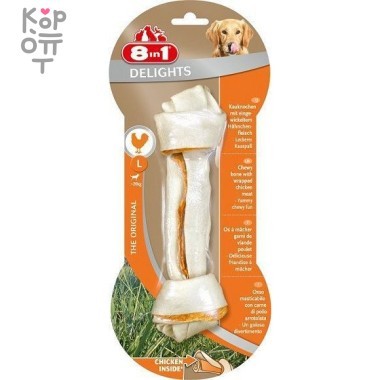 8in1 DELIGHTS L косточка с куриным мясом для крупных собак 21 см &mdash; Корейские товары для всей семьи(КорОпт)