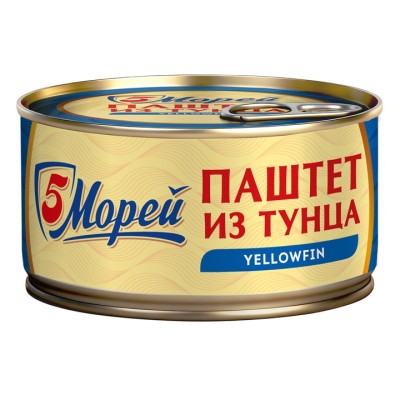 5 Morey — Yellowfin Tuna Pâté — Паштет из желтоперого тунца 5 Морей — 120 г — коробка 16 шт