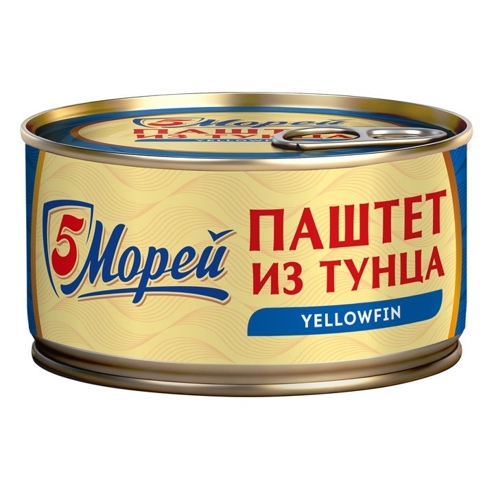 5 Morey — Yellowfin Tuna Pâté — Паштет из желтоперого тунца 5 Морей — 120 г — коробка 16 шт