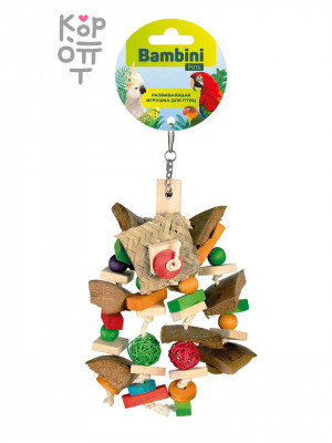Игрушка Bambini Pets для крупных попугаев "Кокосовый переполох" 30 см