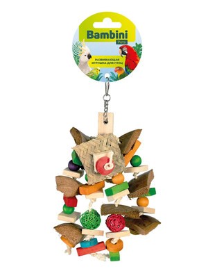 Игрушка Bambini Pets для крупных попугаев "Кокосовый переполох" 30 см