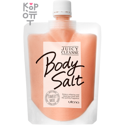 UTENA Juicy Cleanse Sweet Mix - Солевой скраб, увлажняющий и подтягивающий, с ароматом сочного персика, 300гр.