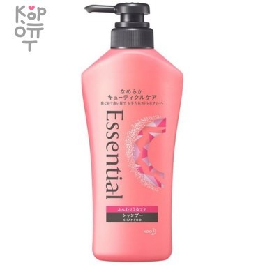 KAO Essential Fluffy Shine Shampoo - Подготавливающий к термо-воздействию шампунь для поврежденных волос с ароматом цветочного букета — Корейские товары для всей семьи(КорОпт)