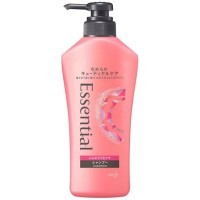 KAO Essential Fluffy Shine Shampoo - Подготавливающий к термо-воздействию шампунь для поврежденных волос с ароматом цветочного букета