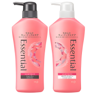 KAO Essential Fluffy Shine Shampoo - Подготавливающий к термо-воздействию шампунь для поврежденных волос с ароматом цветочного букета