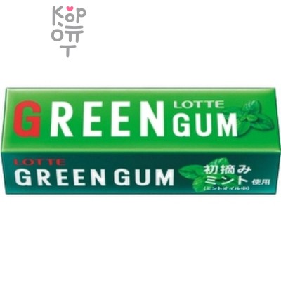LOTTE Chewing Gum Green Gum - Жевательная резинка ГринГам 32гр., в упаковке 15 пачек