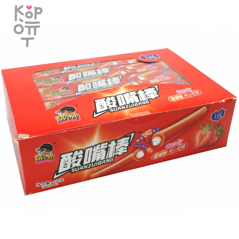 Жевательная конфета тянучка Suan Foods Yogurt Помадка со вкусом и соком Клубники, купить с доставкой на дом фото 1 &mdash; Корейские товары для всей семьи(КорОпт)