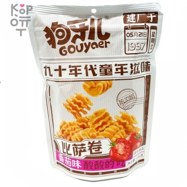 GOUYAer Pizza Rolls Чипсы Пицца Ролл Спайси рифленые со вкусом Томата, 188гр. &mdash; Корейские товары для всей семьи(КорОпт)