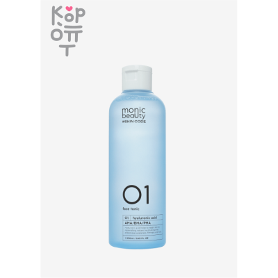 Monic Beauty Skin Code AHA/BHA/PHA Toner - Тоник для лица с AHA/BHA/PHA кислотами 250мл.