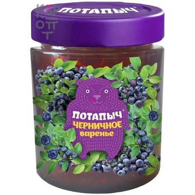 Варенье черничное, Потапычъ, 280 г