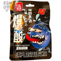 Кислая карамель Explosive Acid Sour Candy - Взрывоопасно кислый Лимон со вкусом Черники