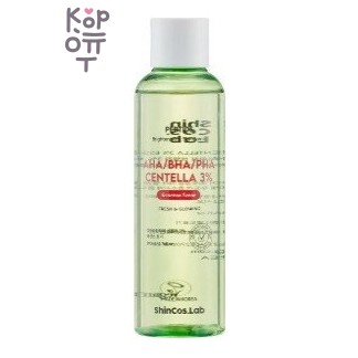 ShinCos.Lab — AHA/BHA/PHA Centella 3% Toner Essence — Тонер-эссенция для лица с тремя кислотами AHA/BHA/PHA и центеллой, 200 мл
