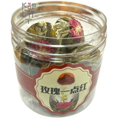 Чай зеленый, молочный - Распускающийся цветок, с ароматом Розы, 150гр.