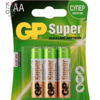 Щелочная батарейка GP Super Alcaline 15А-2CR6 АА (размер AA - 6шт.) — Корейские товары для всей семьи(КорОпт)