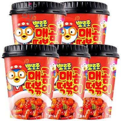 PORORO TTEOKBOKKI Spicy - Рисовые клецки Пороро Ттеокбокки с острым вкусом 120гр., 32шт. в коробке