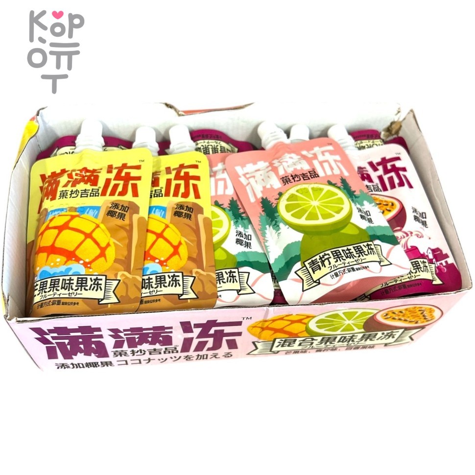 Желе фруктовое Nanweijia Jelly Фруктовое желе, со вкусом Манго, Лайма и Персика, купить с доставкой на дом фото 1 &mdash; Корейские товары для всей семьи(КорОпт)