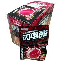 Кислая леденцовая карамель He He Super Sour - Подмигни безвкусной жизни, сладкие как первая любовь, со вкусом Клубники