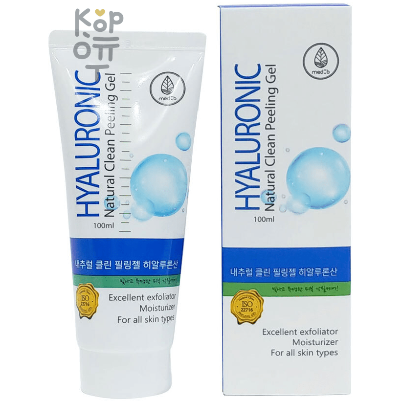Med B Natural Clean Peeling Gel - Гель-скатка для лица с гиалуроновой кислотой 100мл.