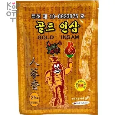 Korean Gold Insam Pad - Противовоспалительный пластырь с женьшенем 20 листов &mdash; Корейские товары для всей семьи(КорОпт)