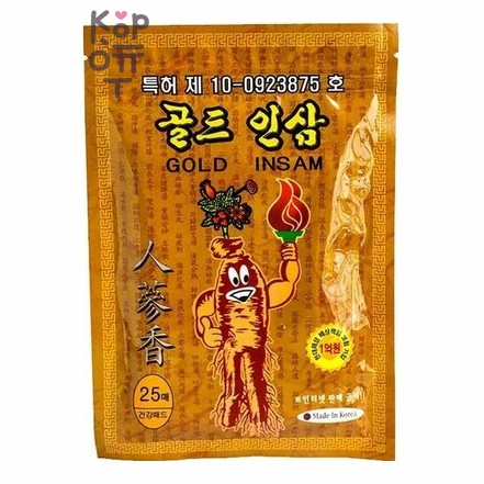 Korean Gold Insam - Пластыри с красным женьшенем, 1 упаковка (25 листов)